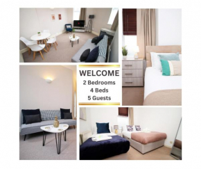 Central 2 Bedroom Apartment, 5 Guests Welcome, Free Off-Peak Parking